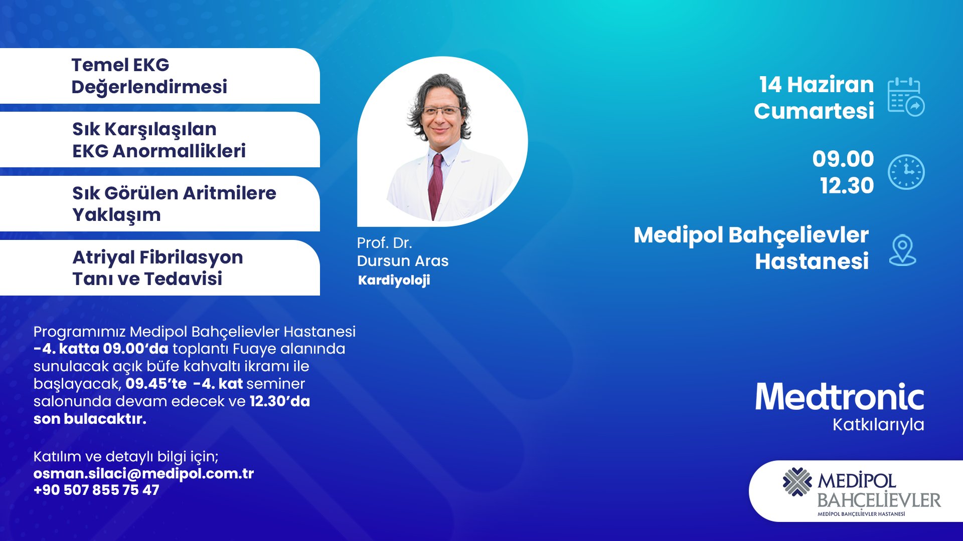 14.06.2025 tarihinde Temel EKG Değerlendirmesi başlıklı programımız Öğlen Öğren TV ekranlarından canlı yayınlanacaktır