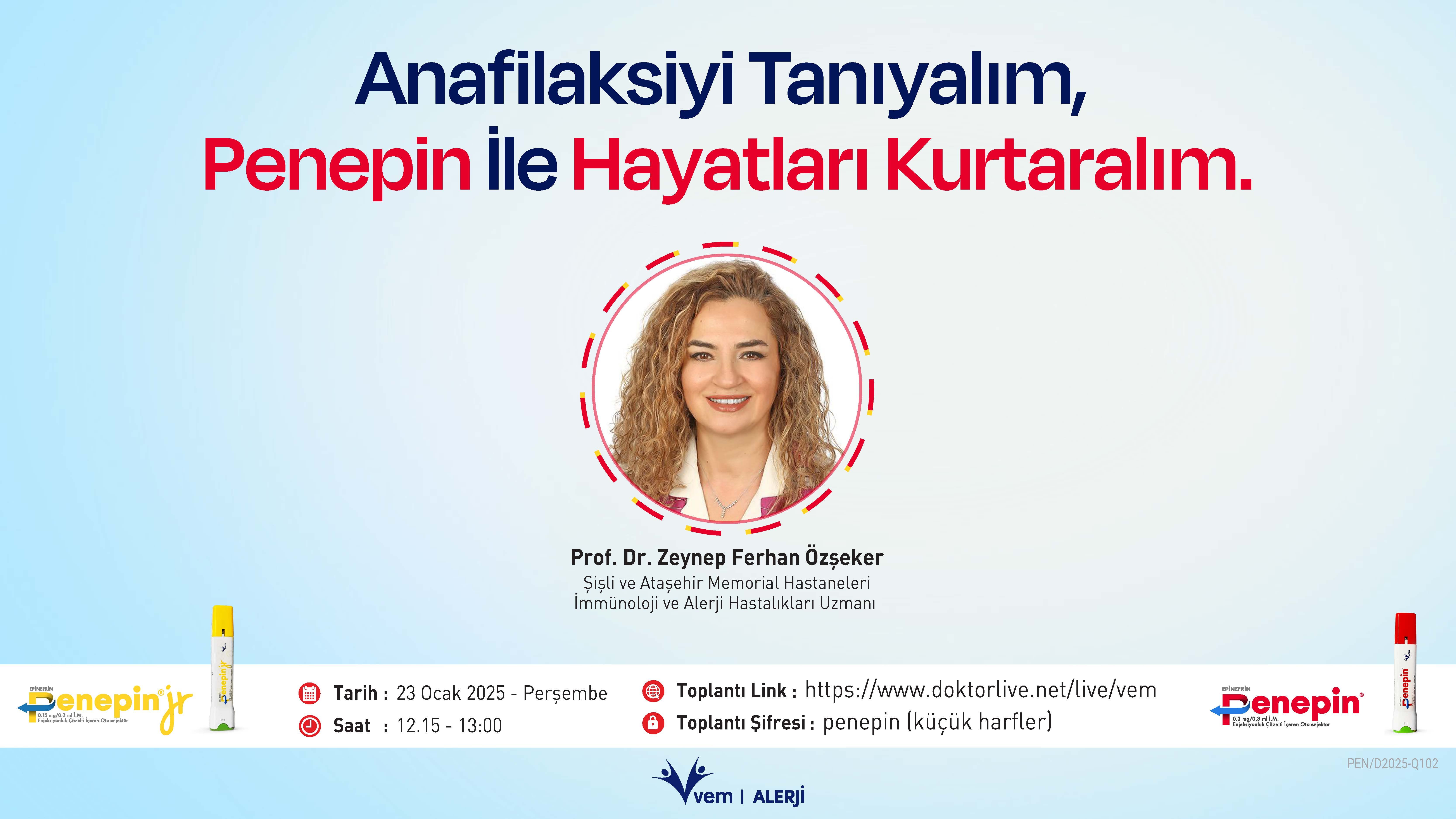 23.01.2025 tarihinde Anafilaksiyi Tanıyalım, Penepin ile Hayatları Kurtaralım başlıklı programımız Öğlen Öğren TV ekranlarından canlı yayınlanacaktır